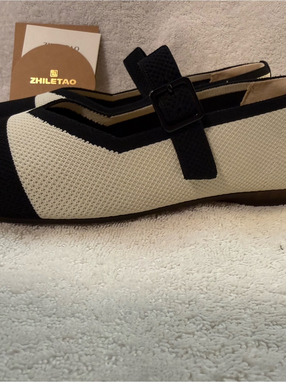 Black and Cream Mary Jane Knit Flats bundle shoes for deeper discount - Picture 8 of 15